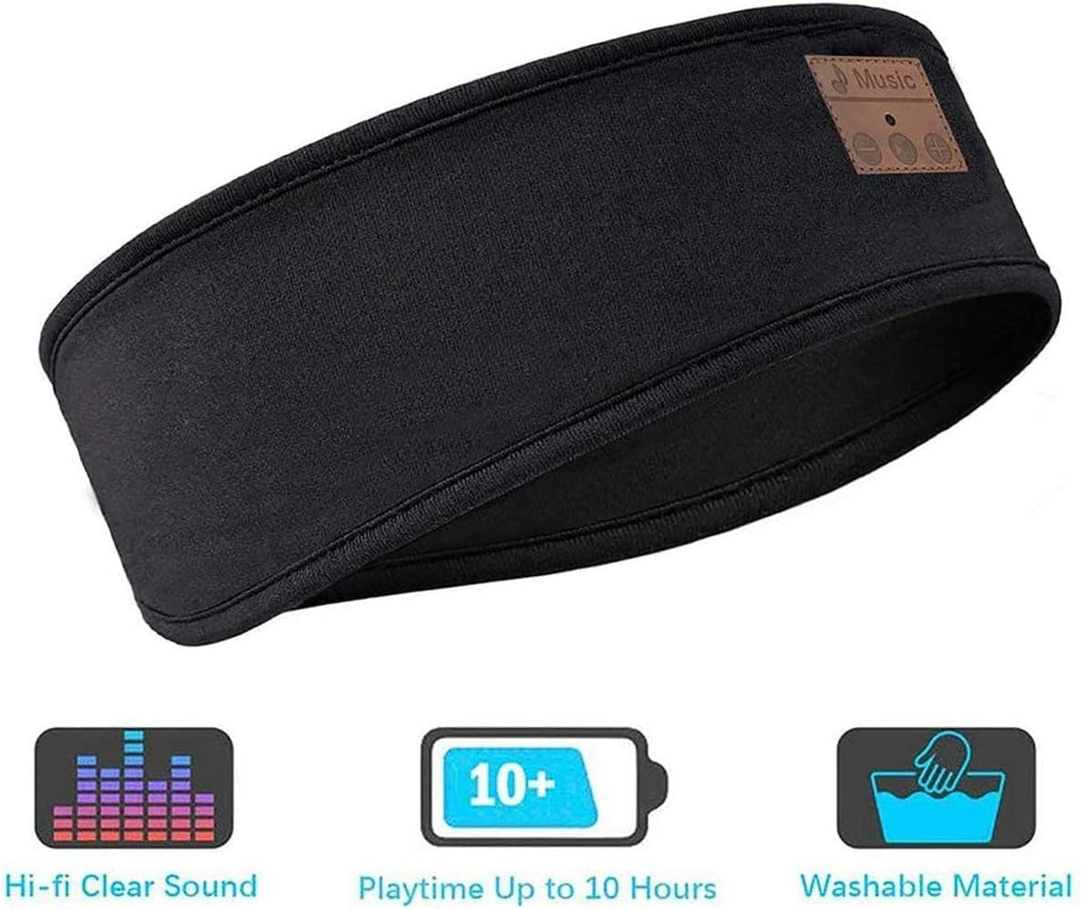 Sleep Headphones Wireless Music Sports Headband, Sleeping Headphones Headband Washable Sweatband Hairband with Ultra-Thin Stereo Speakers Mic for Women Men Running Jogging Yoga Travel
